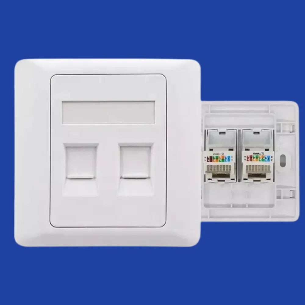 Micronet SP1162s 2 Port Wall Socket RJ45 Cat 6 With Modular & MK Box